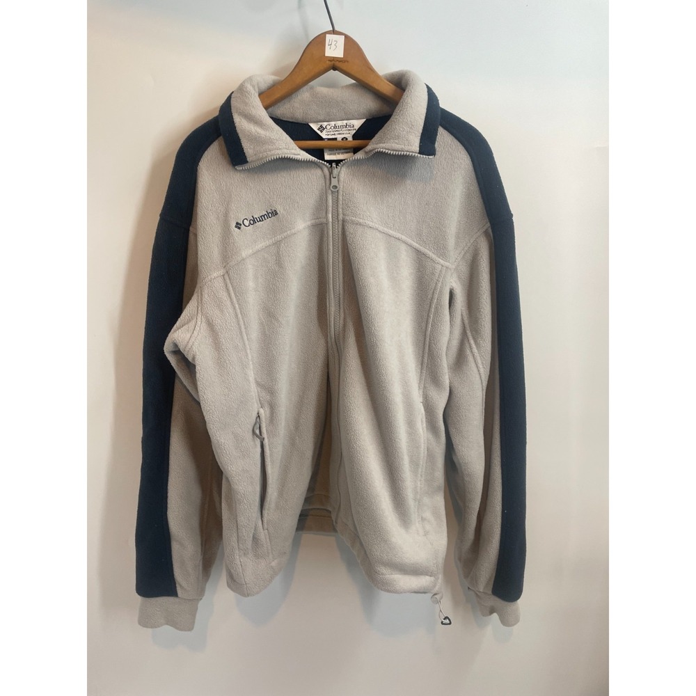Vintage Columbia Sportswear Mens Full Zip Fleece Jacket Gray Blue Size M